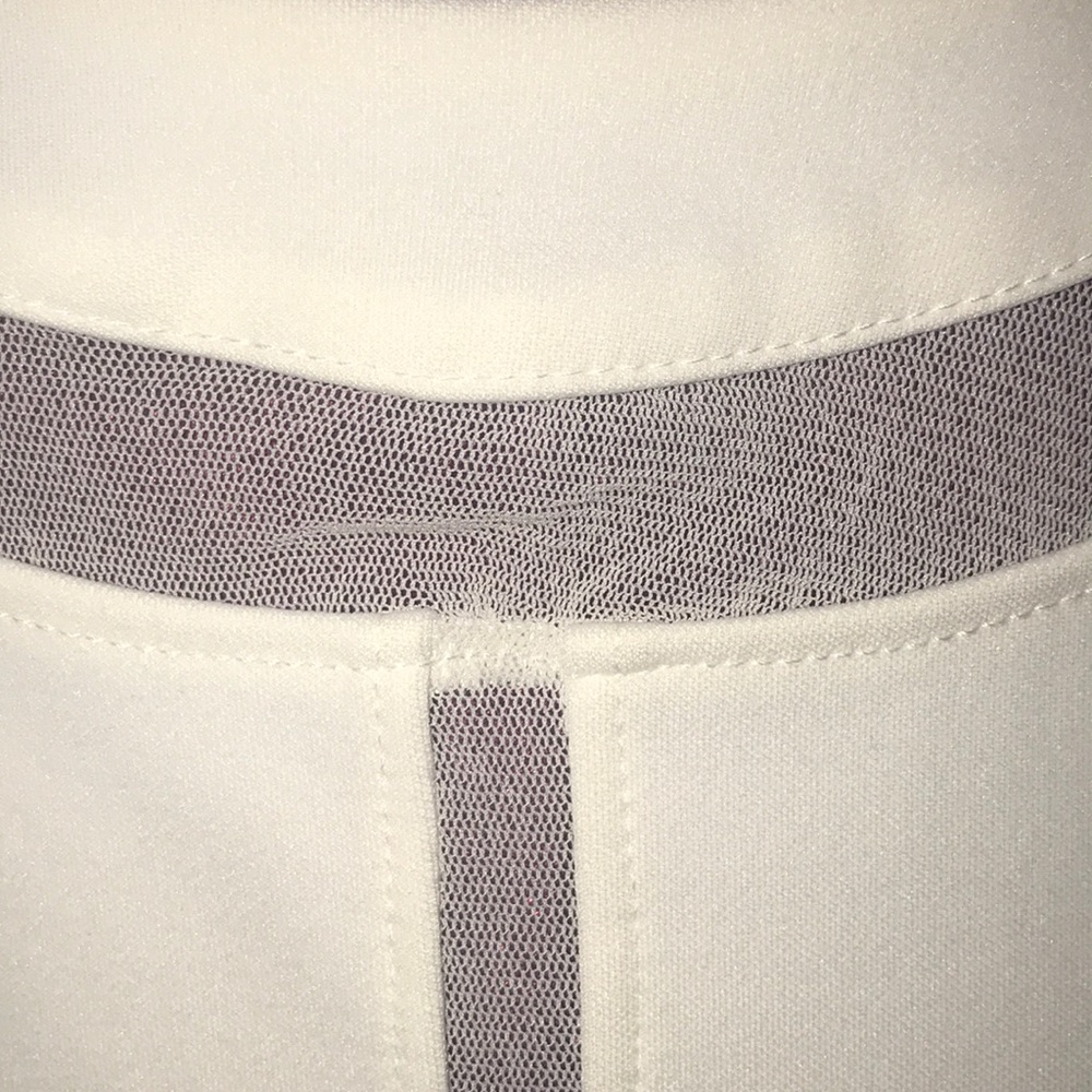 Top Shop white sheer panel crop top